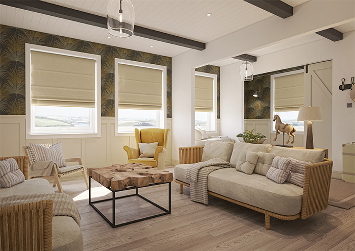 Delicate Chevron, Sunbeam - Twist&Fit Roman Blind - Image 6